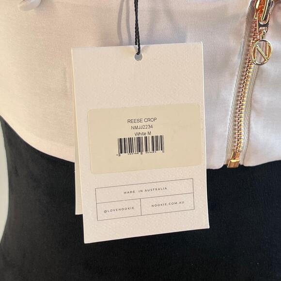 Revolve Nookie Reese White Crop Tank Top Bow Detail Back Sz M NWT - Picture 9 of 12